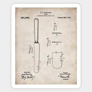 Cooking Knife Patent - Kitchen Chef Cook Farmhouse Art - Antique Sticker